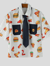 Men's Pixel Style Print Short Sleeve Shirt SKUL35143