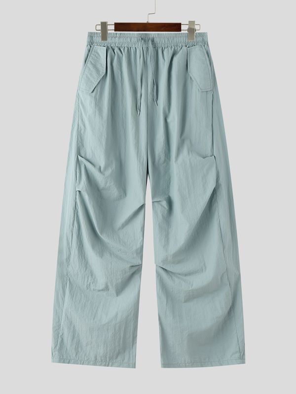 Men's High-Street Japanese Harajuku Drawstring Pleated Balloon Pant SKUL74741