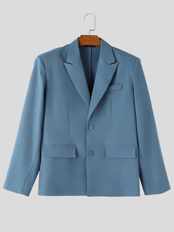 Men's Yuppie Smart-Casual Relaxed Tailored Single-Breasted Long Sleeve Blazer SKUL78170