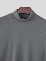 Men's Slim Fit Base Layer High Neck Long Sleeve T-Shirt SKUL35287