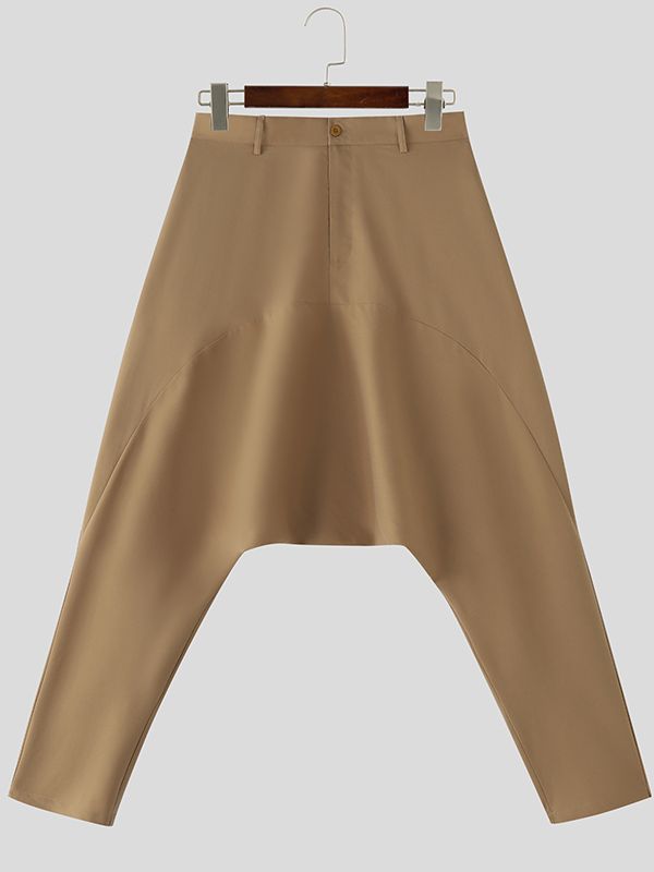 Men's Solid Color Drop Crotch Loose Fit Pant SKUL50065