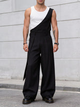 Men's Solid Color One Shoulder Jumpsuit SKUL57662