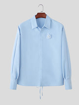 Men's 3D Floral Patchwork Long Sleeve Shirt SKUL47785