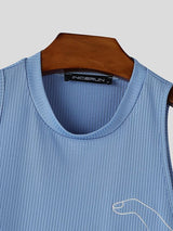 Men's Streetwear Creative Hand Print Ribbed Tight Tank SKUL64241