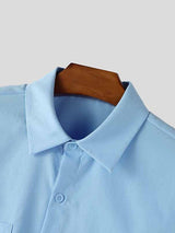 Men's Solid Color Pocket Casual Two Piece Outfit SKUL46213