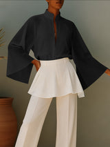 Men's Sheer Flared Long Sleeve Shirt SKUL41276