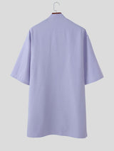 Men's Casual Frog Button Half Sleeve Shirt SKUL52004