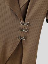 Men's Knit Hollow Out Irregular Short Sleeve Cardigan SKUL25767