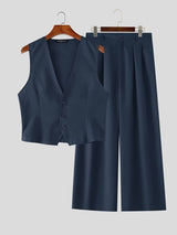 Men's Old Money Vintage Tailored Waistcoat Two Pieces Outfit SKUL75527