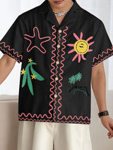 Mens Graffiti Print Short Sleeve Shirt SKUL12955