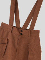 Men's Solid Color Casual Textured Overall SKUL65911