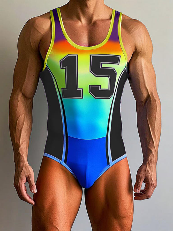 Men's Number Print Gradient Bodysuit SKUL22185