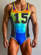 Men's Number Print Gradient Bodysuit SKUL22185