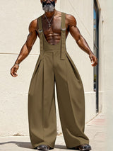 Men's Solid Color Wide Leg Jumpsuit SKUL54423