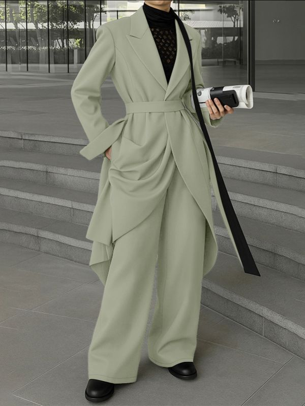 Men's Solid Color Drawstring Two Pieces Outfit SKUL36624