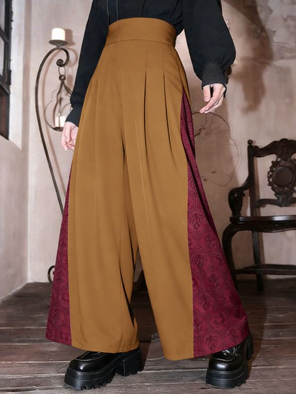 Men's Contrast Color High Waist Wide Leg Pant SKUL54383