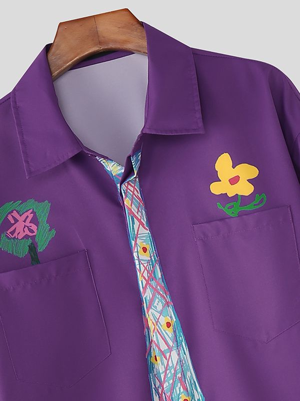 Men's Fun Print Long Sleeve Shirt SKUL41200