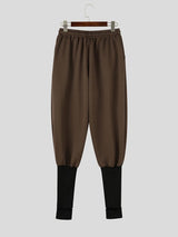 Men's Avant-Garde Gym Stirrup Leg Wrap 2-in-1 Drawstring Waist Full Length Pant SKUL84003