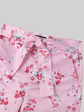 Mens Allover Floral Print Tie Waist Shorts SKUK51230