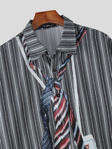 Men's Tie Print Casual Short Sleeve Shirt SKUL26907