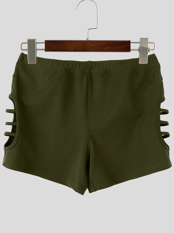 Men's Avant-Garde Dual Side Strappy Cutout Fitted Gym Boxer Short SKUL68422