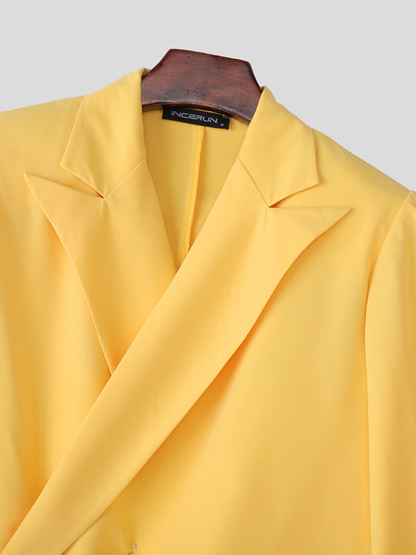 Men's Solid Color Casual Long Sleeve Blazer SKUL28369