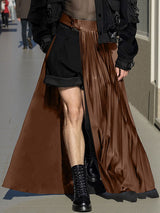 Mens Elegant Pleated Long Midi Skirt SKUK90363