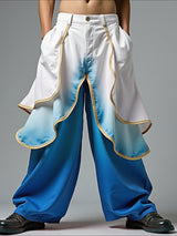 Mens Ruffled Patchwork Gradient Color Pant SKUL24622