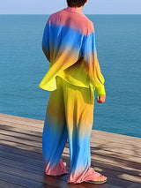 Men's Gradient Print Casual Two Pieces Outfit SKUL25102