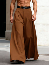 Men's Solid Color Loose Wide Leg Long Pant SKUL53968