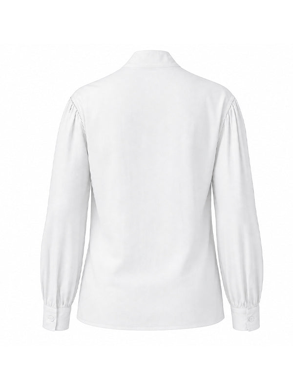 Men's Retro Contrast Floral Embroidery Keyhole Cutout Bishop Long Sleeve Stand Collar Shirt SKUL81112