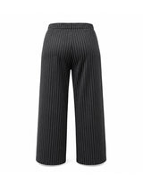 Men's Avant-Garde Pinstripe High-Waist Sailor Button Wide-Leg Pant SKUL63132
