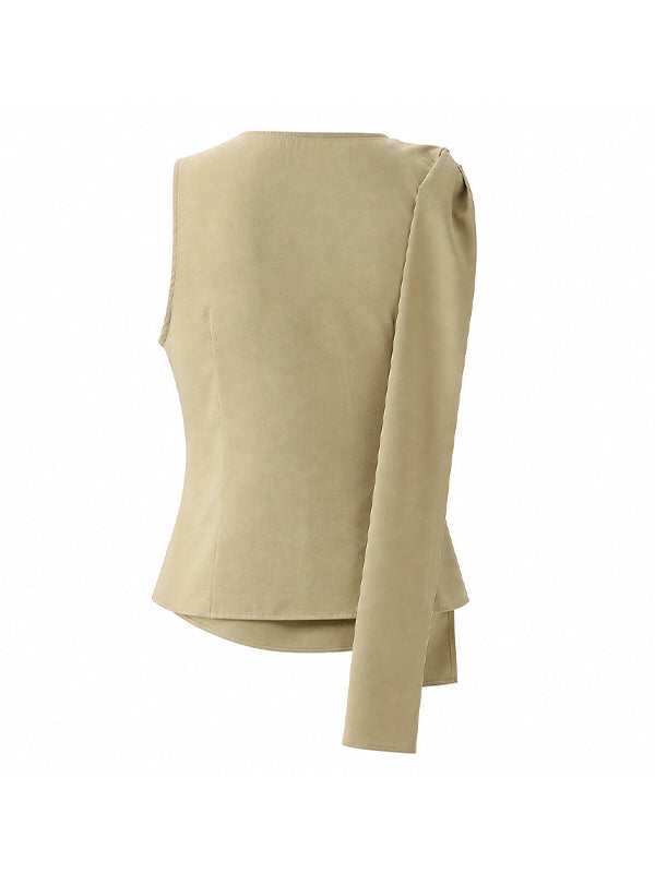 Men's Avant-Garde Party Shoulder Sash Side Ruched Sleeveless Round Neck Tank SKUL80514