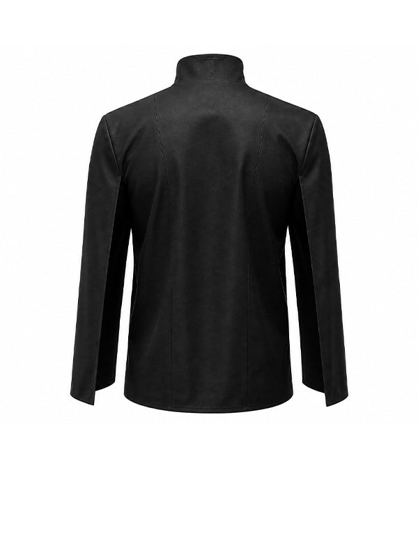 Men's High-Street Avant-Garde Deconstructed Cape Sleeve Stand-Collar Shirt SKUL73456