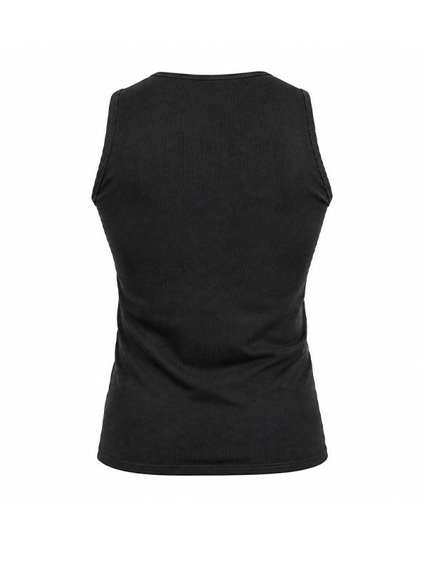 Mens Solid Color Asymmetrical Zip-Up Tank SKUL01332