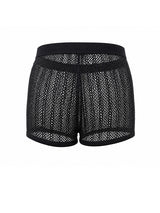 Men's Modern High-Street Sheer Open Mesh Honeycomb Fitted Short SKUL69694