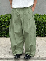 Men's Japanese Harajuku Pleated Drawstring Extreme Oversized Wide-Leg Baggy Pant SKUL69559