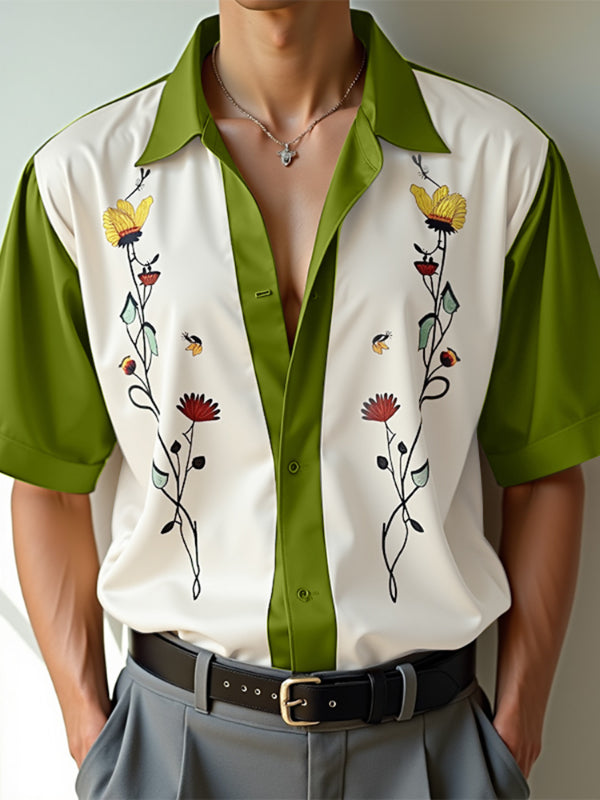 Mens Floral Print Short-Sleeve Shirt SKUL07498