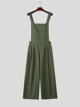 Men's Vintage Double Breasted Pleated High Waist Jumpsuit SKUL75520