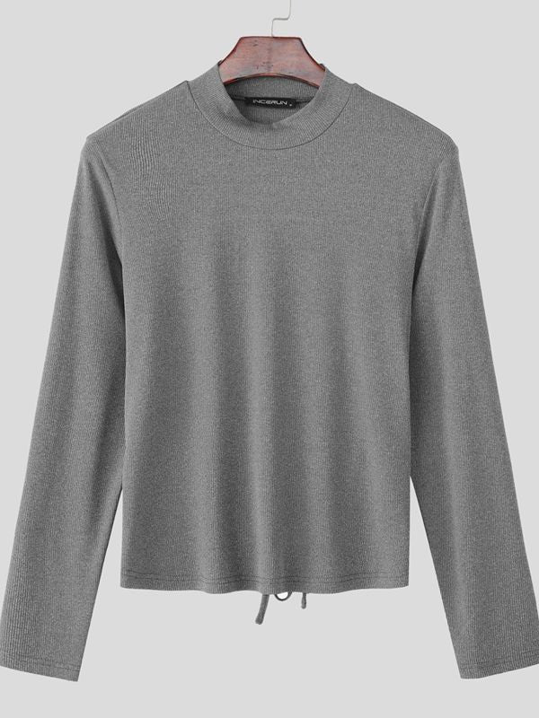 Men's Back Cutout Long Sleeve T-shirt SKUL44012