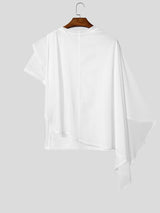 Men's Cape Design Striped Sheer Short Sleeve T-shirt SKUL56071