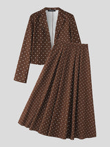 Men's Polka Dot Print Irregular Hem Two Pieces Outfit SKUL25725