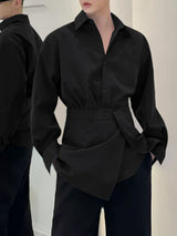 Men's Solid Color Casual Long Sleeve Shirt SKUL29601