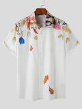 Mens Colorful Floral Print Short Sleeve Shirt SKUK23434