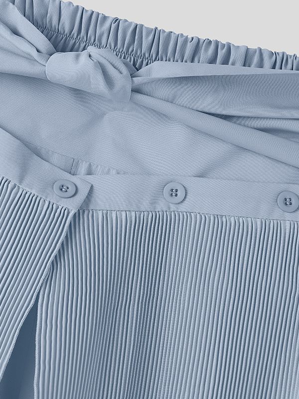 Men's Knot Ruched Wide Leg Pant SKUL45398