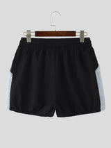 Men's Colorblock Plush Casual Short SKUL23639