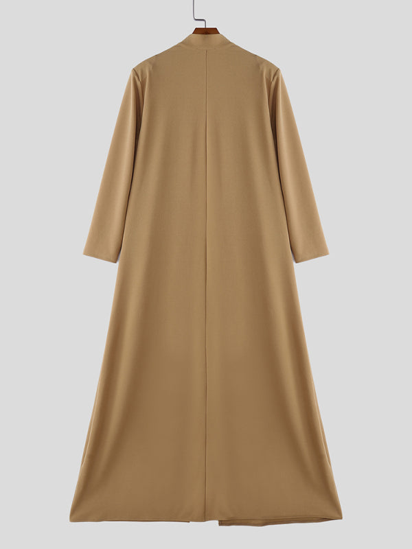 Men's Solid Color Textured Long Sleeve Cardigan SKUL29602