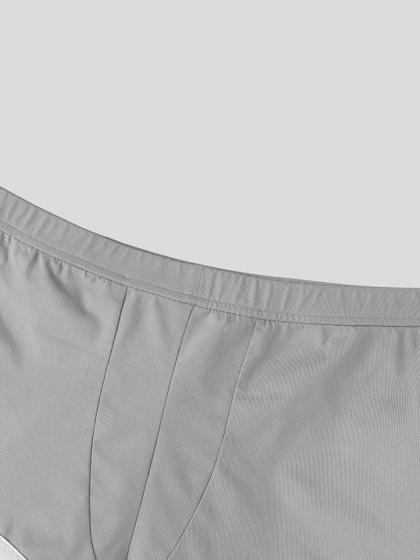 Men's Avant-Garde High-Street Metallic Trim Fitted Square-Cut Boxer Short SKUL68410
