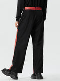 Mens Contrast Patchwork PU Leather Casual Pants SKUK31061
