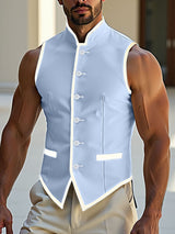 Men's Colorblock Casual Waistcoat SKUL21133